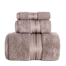 Lizling - Juego de 3 toallas de baño de lujo, juego de toallas 100% algodón (1 toalla de baño grande, 1 toalla de mano, 1 toalla), ultra suaves y altamente absorbentes, para baño, hotel, spa, playa y