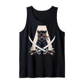 Kids Black Panther Pirate Skull Crossbones Black Panther Tank Top