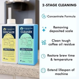 new england stories UNIVERSAL COFFEE MACHINE DESCALER & CLEANER 33.8OZ FOR KEURIG NESPRESSO ETC