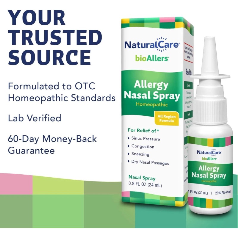 Natra-Bio NaturalCare bioAllers Allergy Nasal Spray, Homeopathic Allergy Spray for