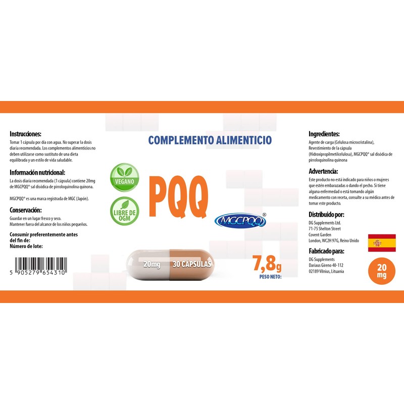 Hepatica PQQ (MGCPQQ) 20mg | 30 Vegan Capsules | High