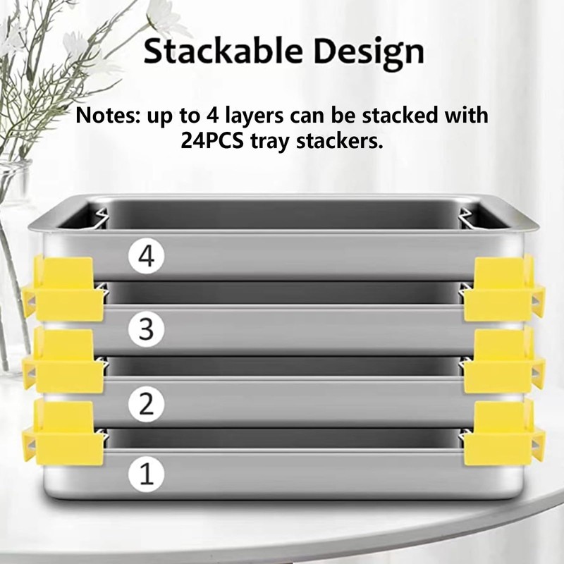 Ugyduky 24 Pcs Tray Stackers, Baking Sheet Stackers, Baking Pan