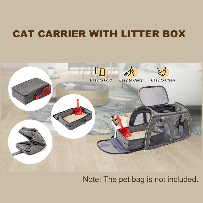 Portable Cat Travel Litter Box for Cats in Car Odor