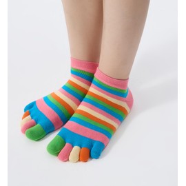 Toe Socks Women No Show Low Cut Mesh Wicking 5 Finger Cotton Athletic 6 Pack