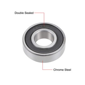 sourcing map 203PP Ball Bearing 17x40x12mm Double Sealed 6203-2RS Deep Groove Bearings