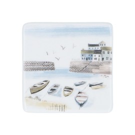 Gisela Graham Nautical Design Bone China Coaster, 10cm (Harbour)