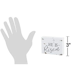 Collins Painting 'He is Risen' Mini Wood Block Sign