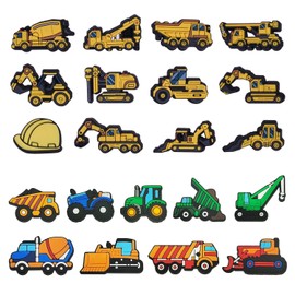 SLAXJNE Pack of 21 Shoe Accessories in the Shape of a Cartoon Car, Shoe Accessories with Creative Patterns, Decorative Buckles for Beach Shoes, Cute Shoe Accessories for Children, Shoe Accessories,