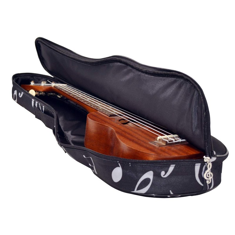 HilerPunk Musical Note Pattern Concert Ukulele Bag,Case,23Inch 600D Waterproof Oxford