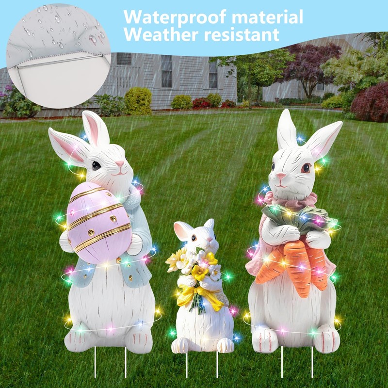 Arosche Extra Large Easter Decorations Outdoor Easter Bunny Yard Signs