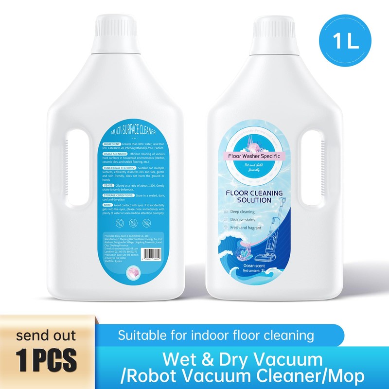 1L Fresh Ocean Scent Floor Cleaning Solution Compatible With Tineco
