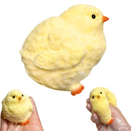 Taba Squishy Toy, Yellow Mini Fufu Squishies, Taba Squishy, Chicken Toy, Stress Relief Fidget Toys for Adults, Kids, Furry Squishy Animals for Office, Home, Travel