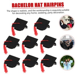 jojofuny 8pcs Graduation Hat Barrettes Hair Clips Adorable Graduation Party Accessories Safe Nonwovens Material for Grads Celebrations Charming Photo Props for Memorable Moments