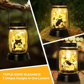 kyoryuger Hamster Gifts for Women/Men Hamster Solar Lanterns Mom Birthday Present Lantern Pet Loss Pet Memorial Lights Solar Garden Decoration Outside for Yard, Patio,Backyard,Porch Torche