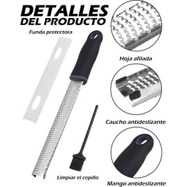 3 Piezas rallador de limon, Rallador Multiusos para Cocina, Rallador de Queso y Verduras, Diseño Ergonómico, Acero Inoxidable Duradero, Herramienta de Preparación de Alimentos