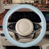 Binsheo Nappa Leather Blue Steering Wheel Cover, Advanced Microfiber Leather