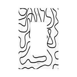 Black and White Rustic Abstract Black Lines Art Single Rocker Light Switch Cover 1 Gang Outlet Cover Decorative Gfci Electrical Wall Plate Dimmer Switchplate for Home Decor