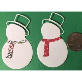 Handmade • Craft-N-Shed SIMPLE SNOWMAN Die-Cuts(12pc) Christmas•Top Hat•Scarf•Wint