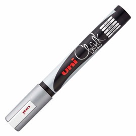 uni-ball Chalk PWE-5M-Chalk Marker (Round Tip) Silver 2.5mm (PWE-5M AR)