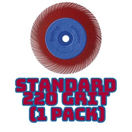 Dedeco Sunburst Radial Bristle Discs for Rotary Tool - 6"(152mm) Dia, TC Bristle, 1/2"(12mm) Arbor, Precision Cleaning and Polishing Rotary Tool Accessories, Standard 220 Grit, Aluminum Oxide -1 Pack