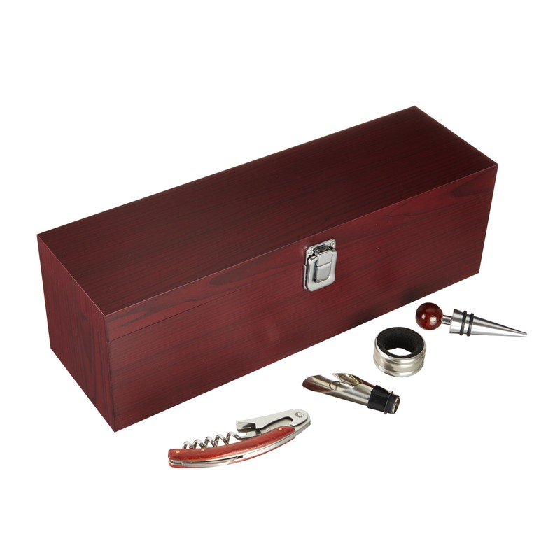 True Cherry 1-Bottle Wine Accessories Gift Set | Premium Corkscrew