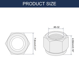 sourcing map 25Pcs #6-32 Nylon Insert Hex Lock Nuts, Carbon Steel Self-Locking Nylon Insert Stop Nut for Industrial Construction Fasteners, White&White