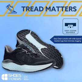 Shoes for Crews Toby II, Men's Slip Resistant Non Slip Work Shoes, Zapatos de Trabajo para Hombres, Chef Kitchen Casual Shoes, Black/White, Size 9.5