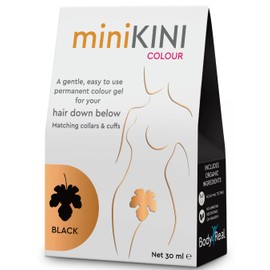 Permanent Pubic Hair Dye Colour Gel Formulation MiniKini Black with Organic Ingredients Cruelty Free 30mL