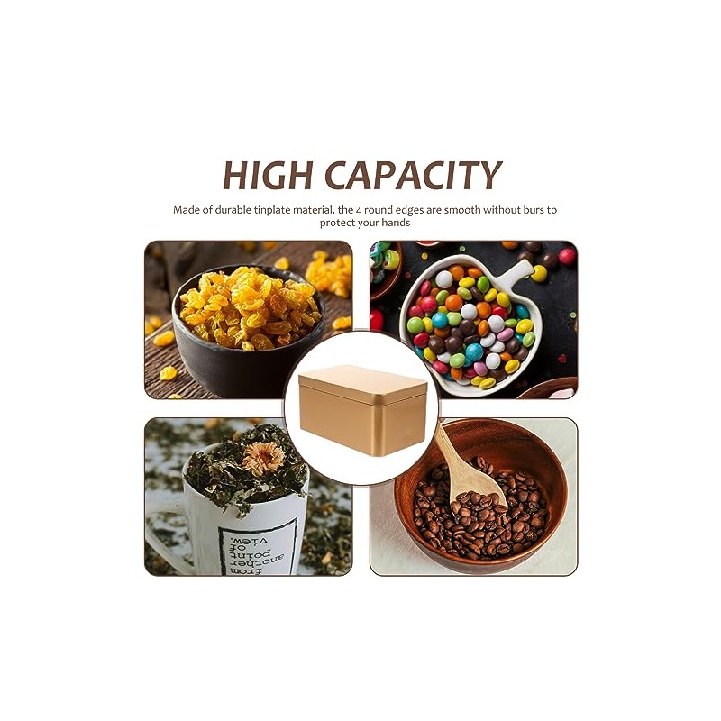 DOITOOL Small Tins Lids Tea Storage Box Decorative Box for