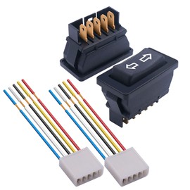 weideer 2 interruptores de ventana de coche de 5 pines, 12 V, 20 A, control de elevalunas eléctrico, RV, interruptor basculante momentáneo deslizante con arnés de cableado K-011-JT-X