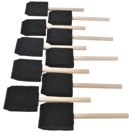 School Smart Wedge Foam Wood Handle Paint Brush, 2 Inches, Pack of 10