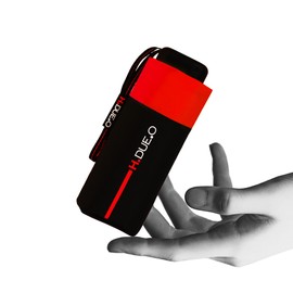 H.DUE.O Mini Pocket Umbrella Windproof Robust [Only 17 cm] Travel Umbrella, Small Portable Umbrella, Ultralight, Quick Drying [Tourister], red