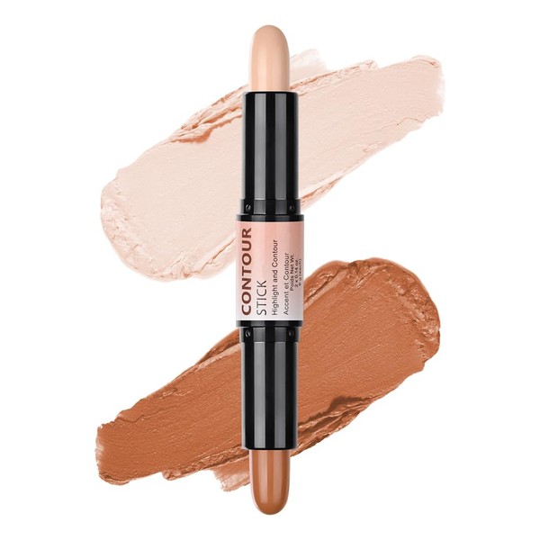 Professional Makeup Highlight & Contour Stick, Dual-ended Contour Stick with