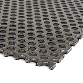 OnlineMetals A36 Carbon Steel Perforated Sheet, Unpolished (Mill) Finish, Hot Rolled, Staggered 0.25" Holes, ASTM A36, 0.12" Thickness, 11 Gauge, 36" Width, 36" Length, 0.375" Center to Center