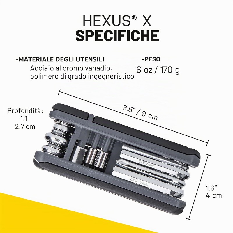 Topeak Hexus X - Utensile multifunzione, nero