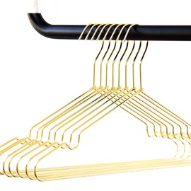 Design Clothes Hangers Made of Sturdy Metal - Pack of 8 (Gold)