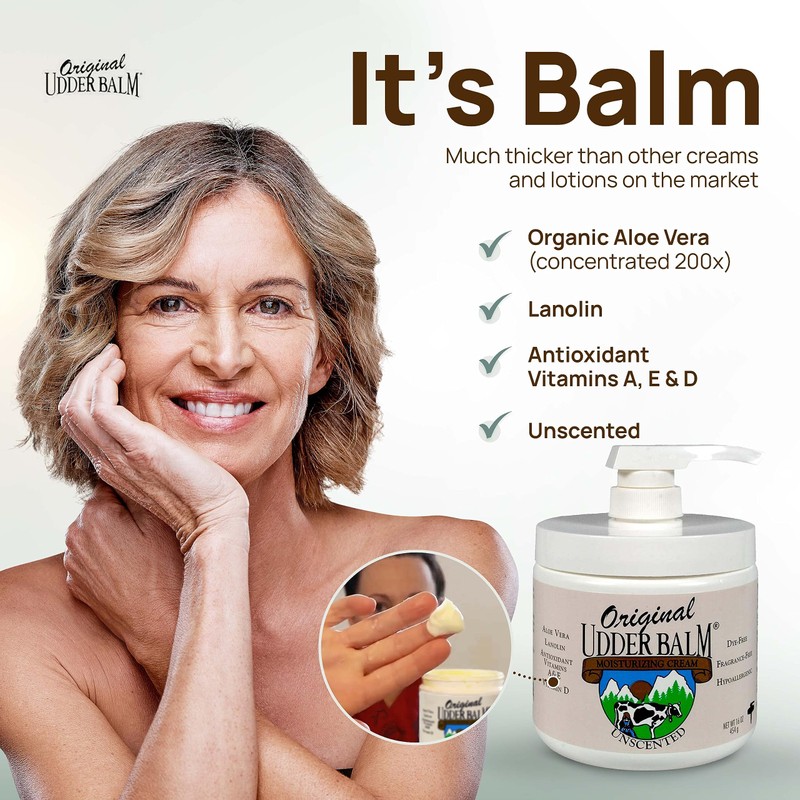 Original Udder Balm Unscented Pump Jar - Made in USA