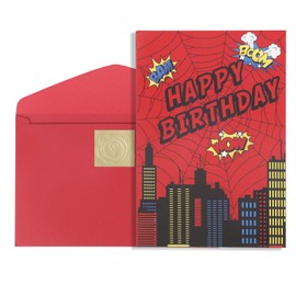 Spider Happy Birthday Card, Funny Heartfelt Greeting Card with Envelope for Him Her Wife Husband Boyfriend Girlfriend Best Friend Blank Inside for Personal Message