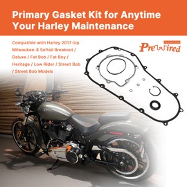 Prewired 2018-up Softail M8 Primary Cover Gasket Seal Kit for Harley 2018-Up Milwaukee-8 Softail Models
