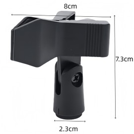 AkNebriax 2 Pack Microphone Holder Clip On with Screw Conversion Adapter, Easy Installation, Microphone Stand, Conversion Screw, Mic Clip, Adjustable with Female Thread Adapter