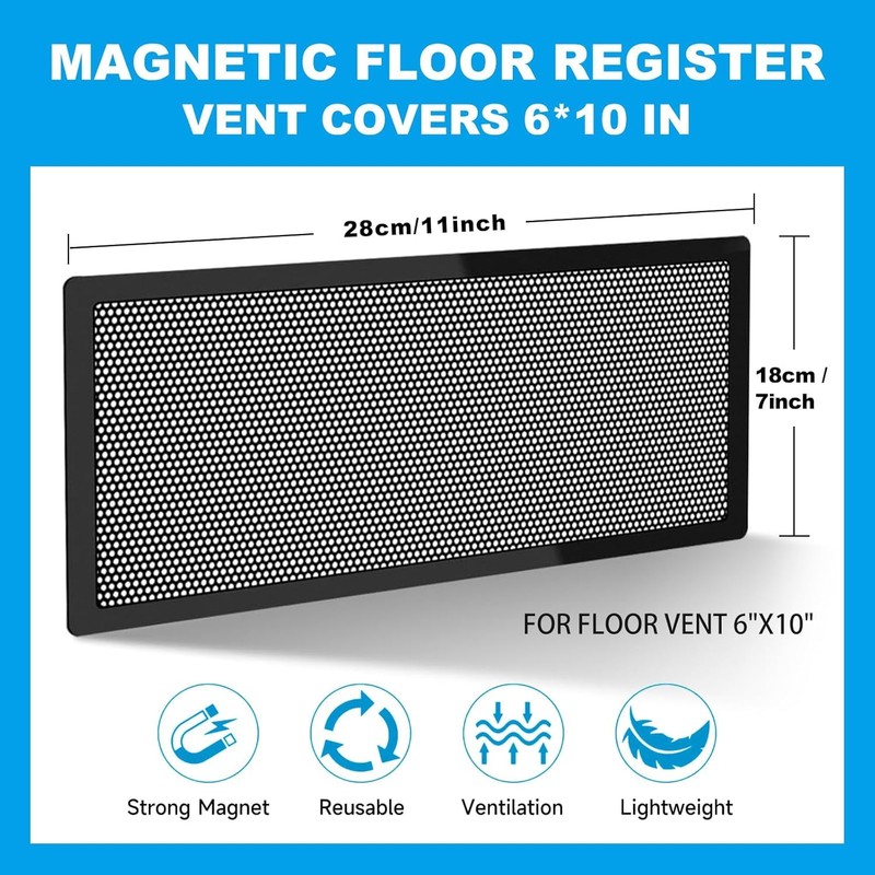 6 PCS Magnetic Vent Covers - 7"x11" Magnetic Air Vent