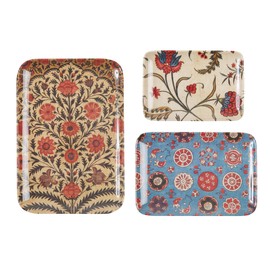 Thomas Paul Melamine Kalamkari 3 Tray Set, 6.5"X9.5, Multi