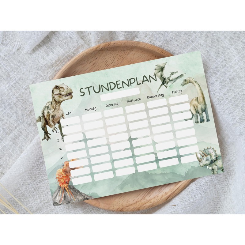 Dino timetable magnetic wipe clean (magnetic timetable including pen)