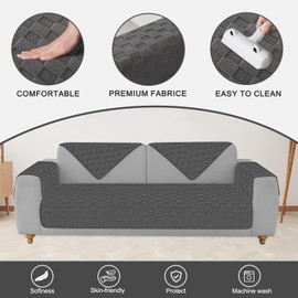 Foxdecor Fuzzy Dog Bed Cover, Couch Covers for Pets, Anti Slip Sofa Cover Velvet Dog Blanket Couch Protector Washable Dog Mat, Pet Bed Mat for Sofa, Grey 40x50 inch