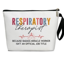 HQLOW Respiratory Therapist Appreciation Gift Cosmetic Bag for Women, Travel Toiletry Makeup Bag with Zipper Storage Pouch Accessory Bag for Women Mother-01