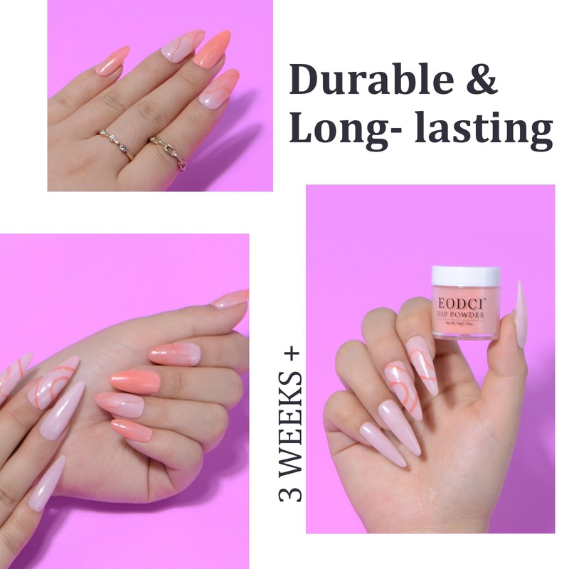 Dip Powder Nail Set Starter, Pastel Pink Glitter, 6 Colours