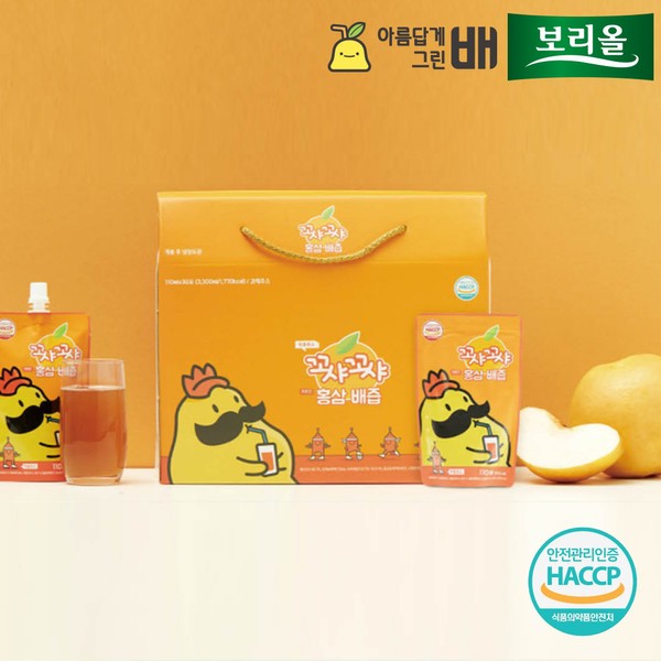 Boriol pure juice clear healthy juice red ginseng pear juice 20 sachets / 보리올 순수 착즙 맑은 건강즙 홍삼 배즙 20포