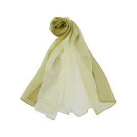 uxcell Long Chiffon Light Wedding Scarf Silky Gradient Color Party Shawl Spring Summer Beach Wrap for Women 63"x19.6" Dark Light Olive Green