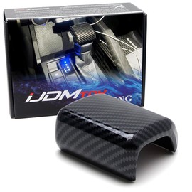 iJDMTOY Gloss Black Carbon Fiber Twill-Weave Pattern Shift Knob Cover Shell Compatible with Toyota 2022-up Tundra/Sequoia, 2024-up Tacoma, 2025-up 4Runner