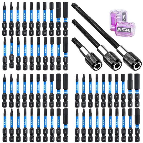 65PCS Hexagon Screwdriver Bit Set, S2 Steel Screwdriver Bit Set